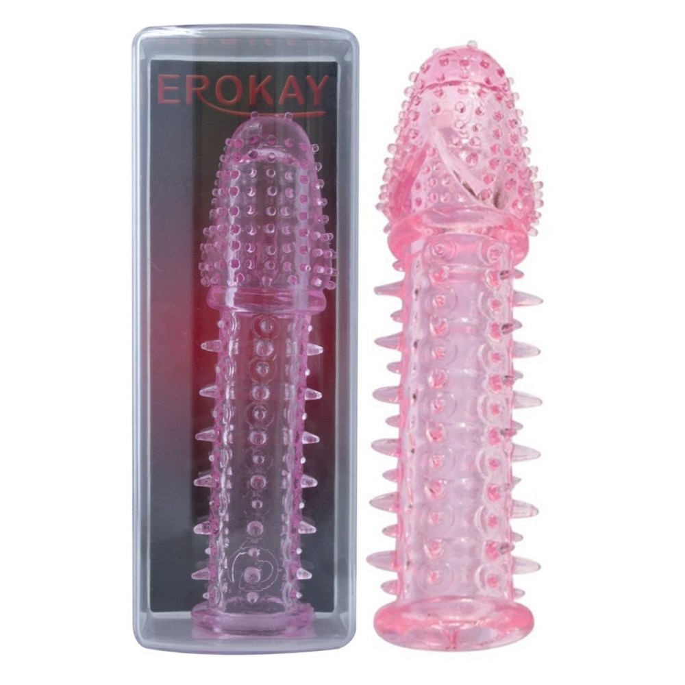 NMC эластичная насадка на пенис с шипами Sensasoft Sleeve Clear