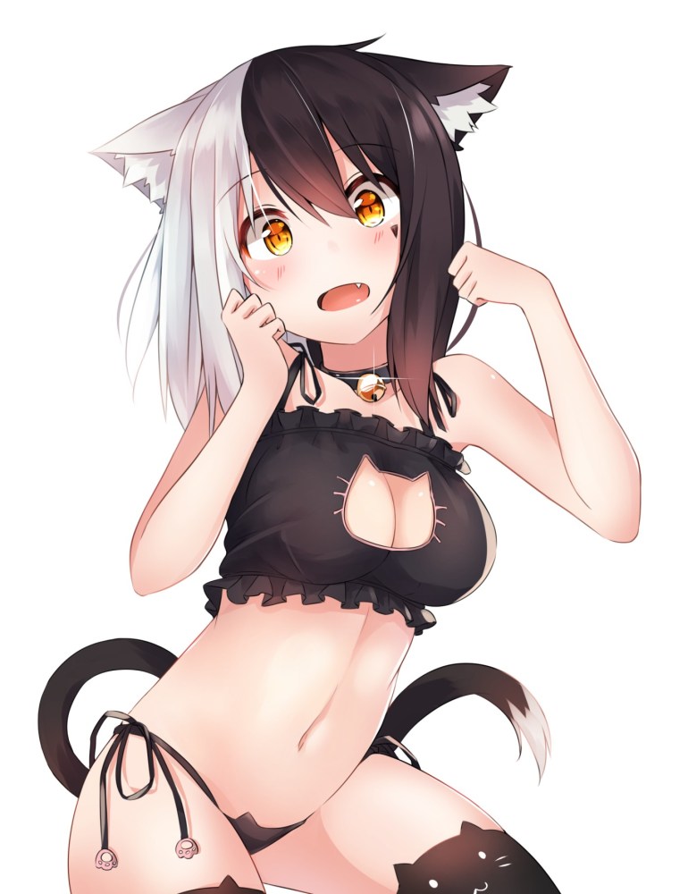 Аниме Neko Keyhole Bra этти