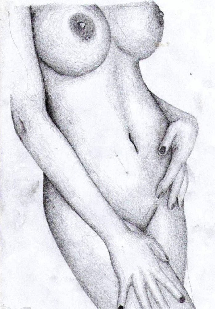 Рисунок голой попки карандашом
