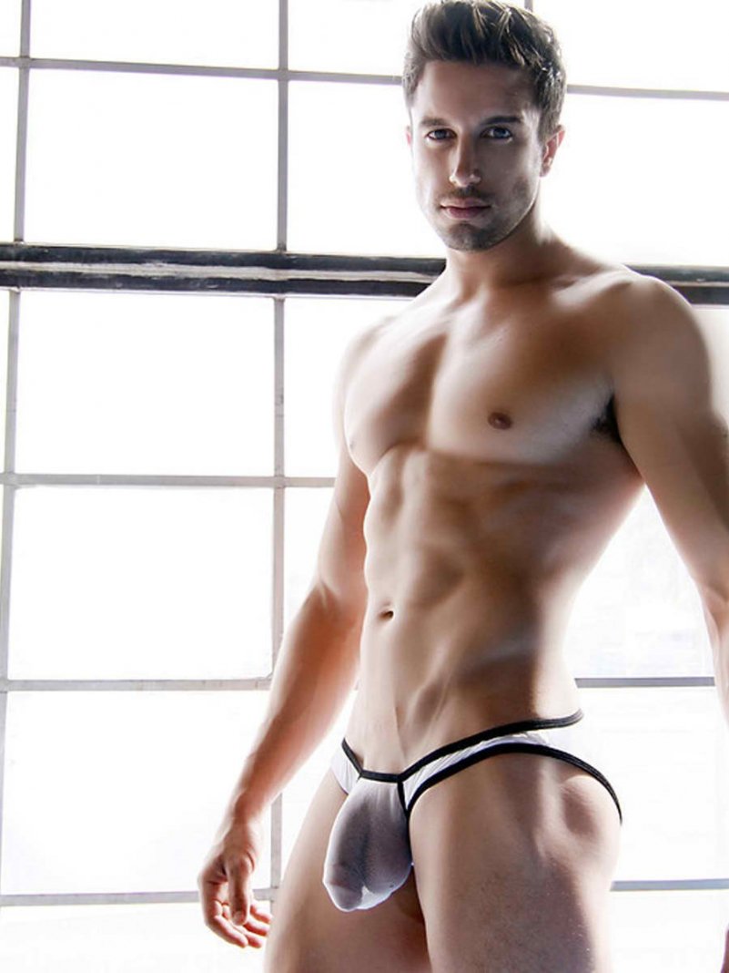 Naked male underwear model