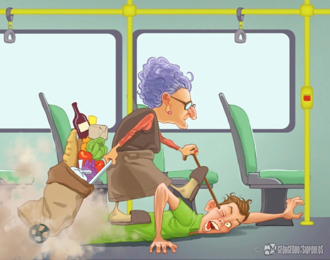 Смешные бабушки в автобусе