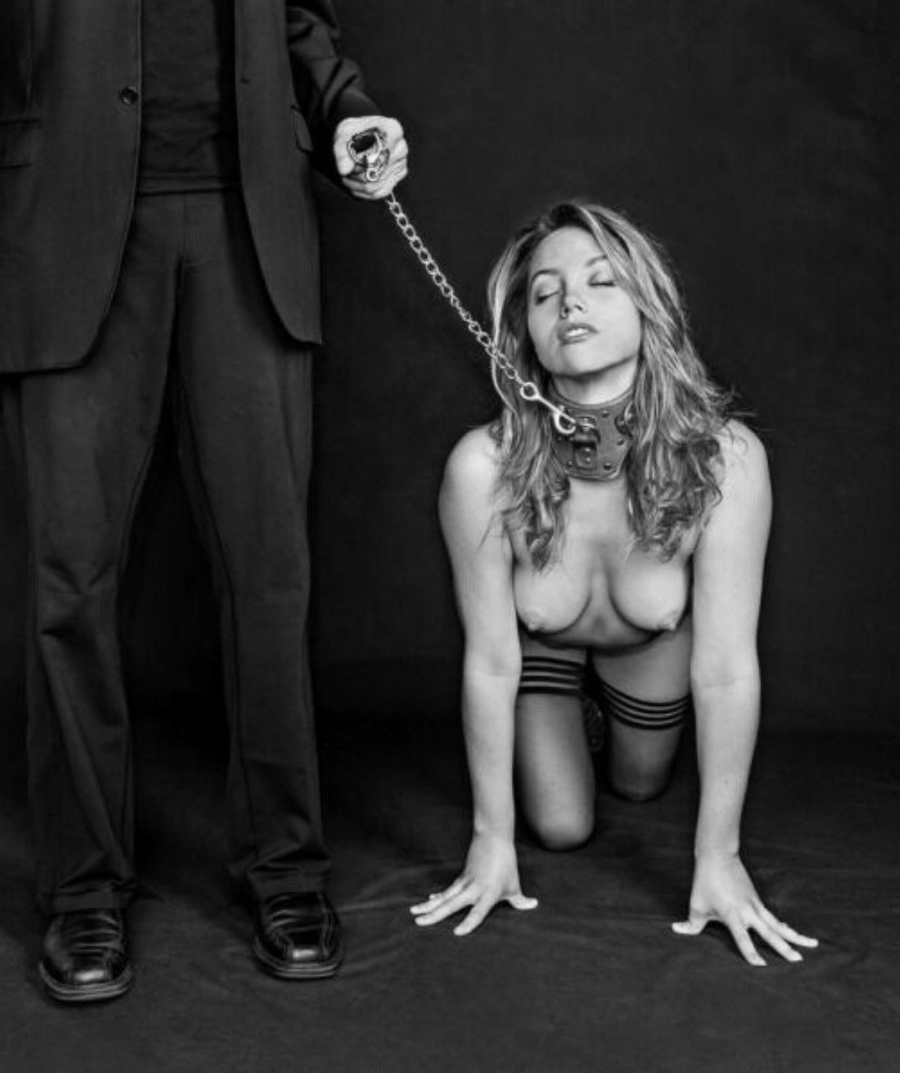 Bdsm leash porn