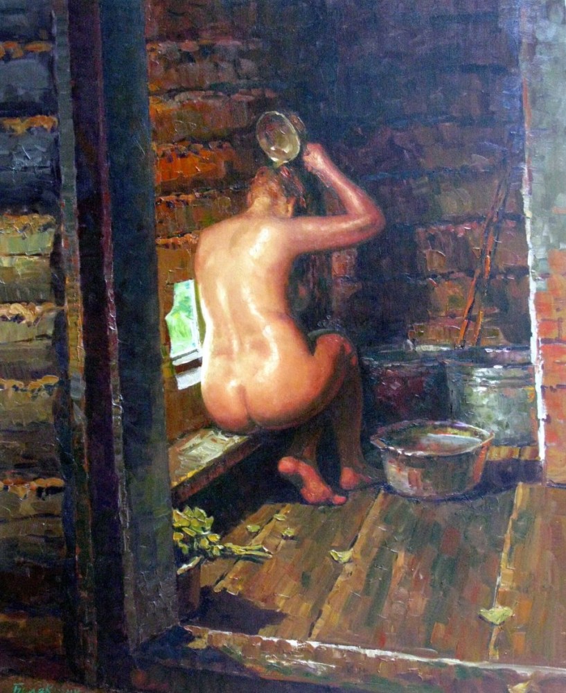 фото голая жена в деревенской бани фото 97