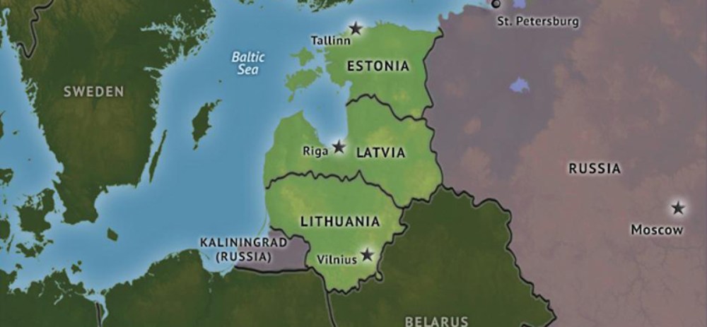 Политическая карта Эстонии Латвии Литвы