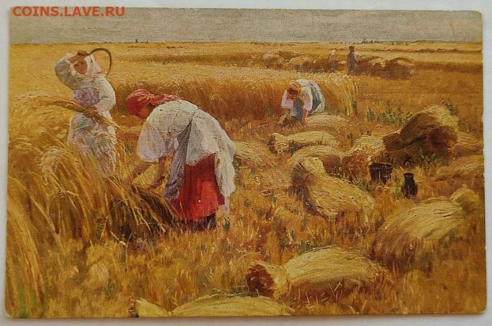 Сенокос в деревне рисунок