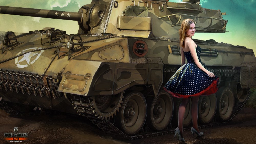 World of Tanks т34 девушка