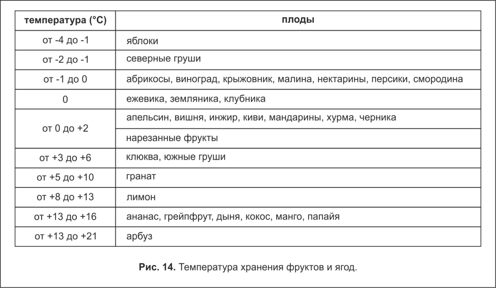 Режим хранения ягод