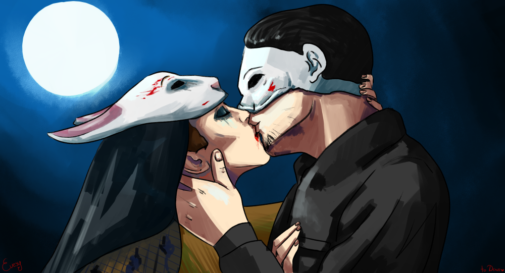 Dead by Daylight охотница и Майкл