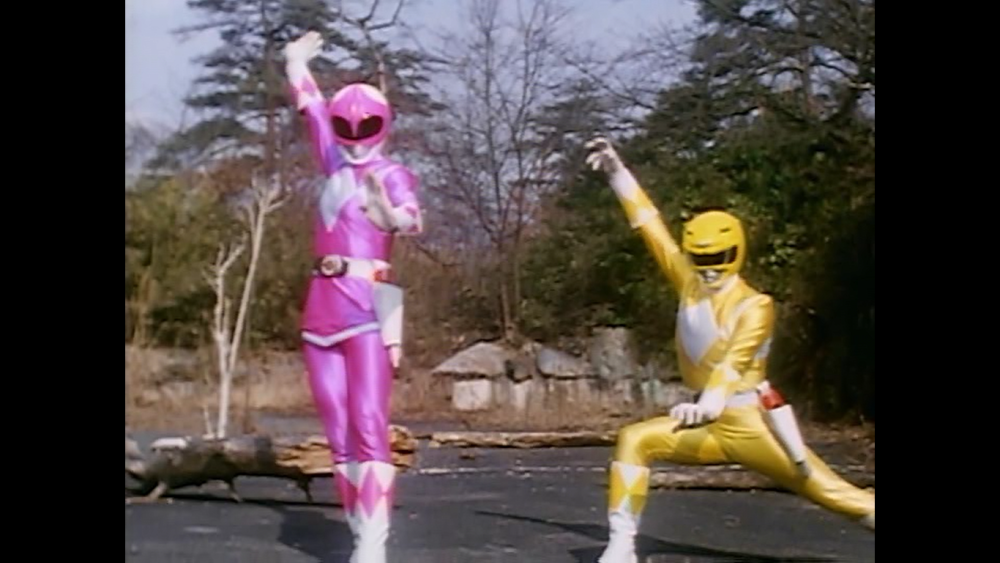 Pink and Yellow Ranger super Megaforce