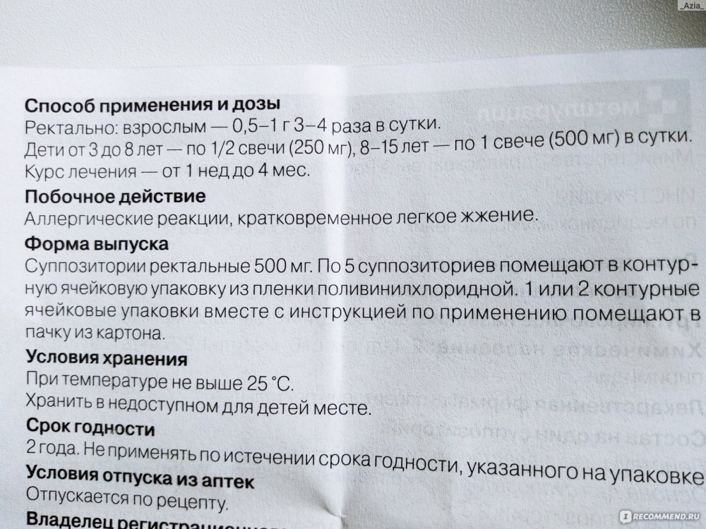 Свечи ректальные Метилурацил показания